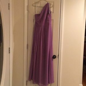 David’s Bridal Long One Shoulder Chiffon Dress